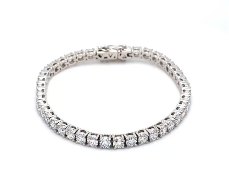 14KW Round Lab Diamond Tennis Bracelet