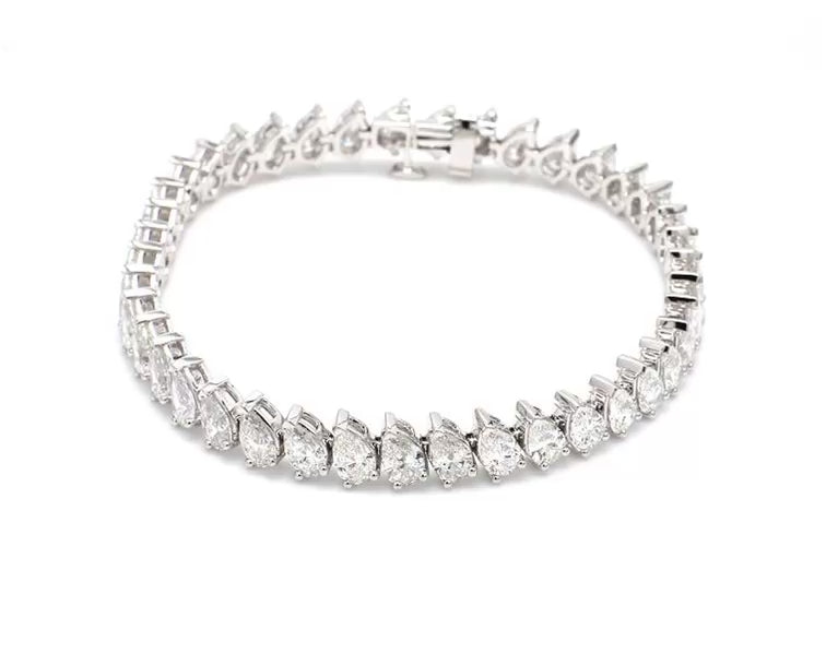 14KW Pear Shape Diamond Tennis Bracelet