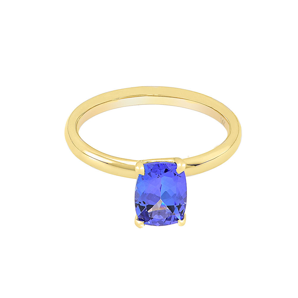 14K Yellow Gold Tanzanite Solitaire Ring