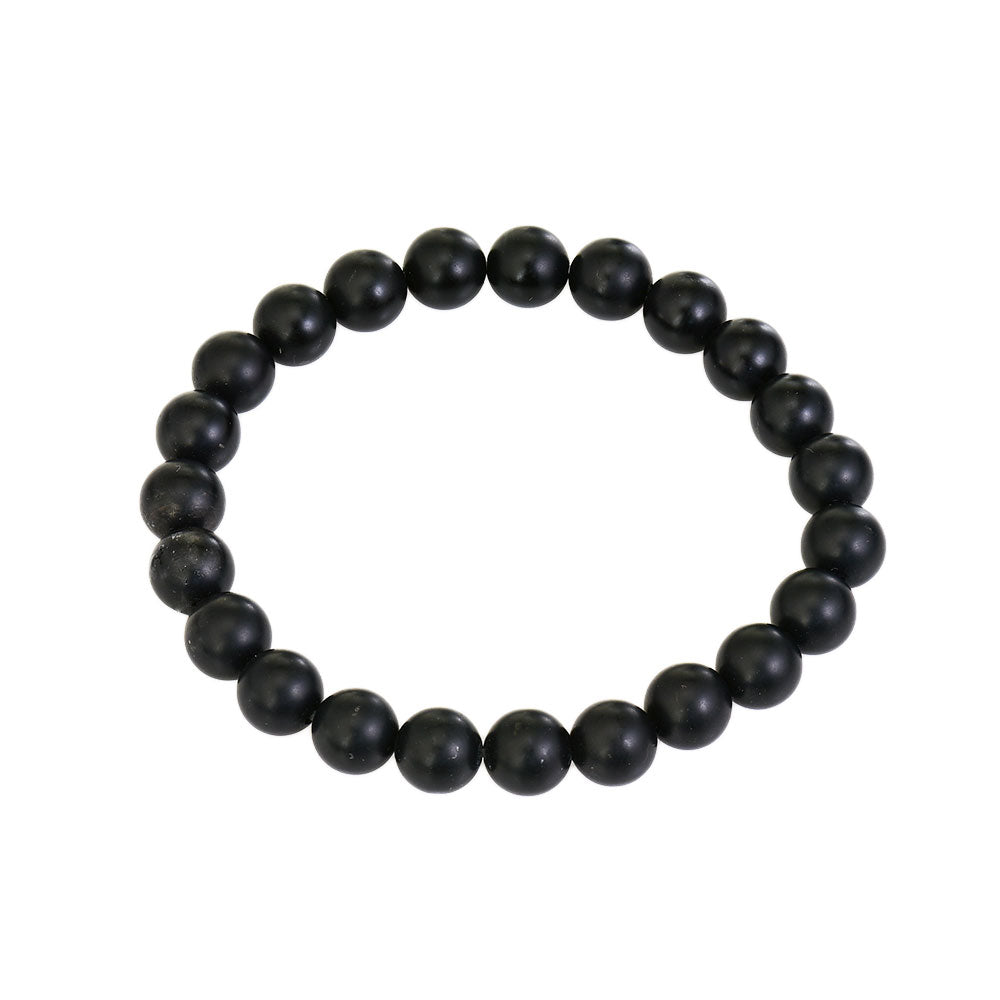 Plain Black Beaded Bracelet