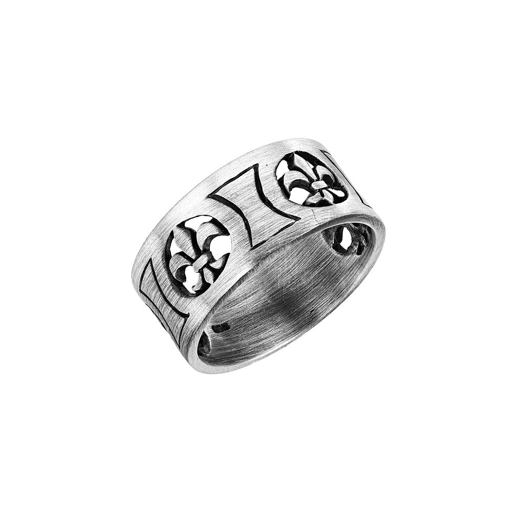 Silver Fleur De Lis Cutout Ring